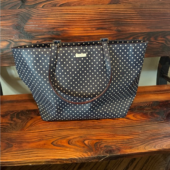 Kate Spade navy polka dot large tote - Picture 1 of 3